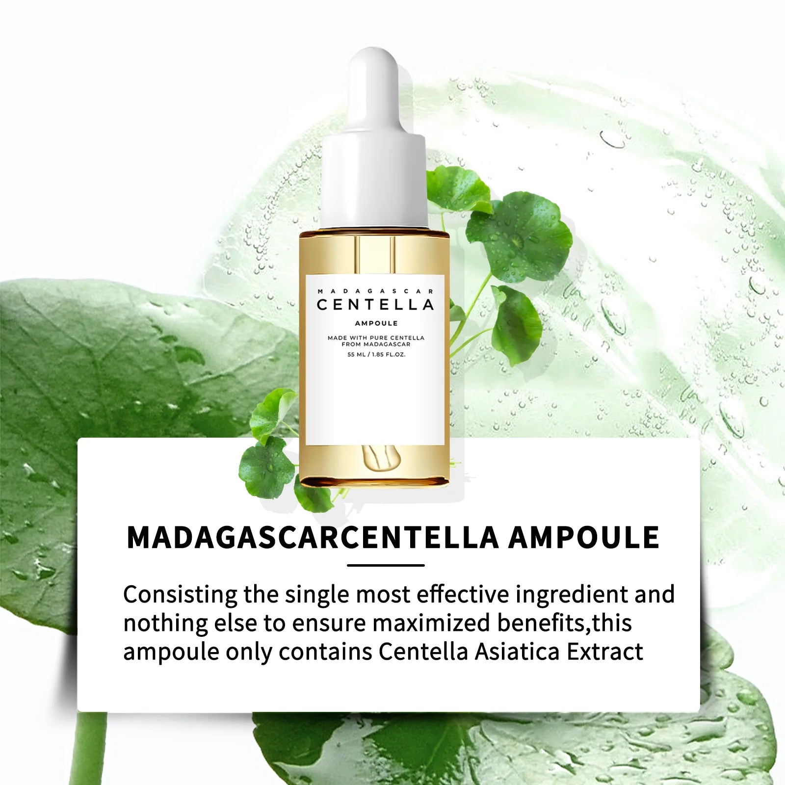 Madagascar Centella Asiatica Serum 55ml - Sensitive skin soothing formula with acne fighting,deep moisturizing benefits for face - Image 3